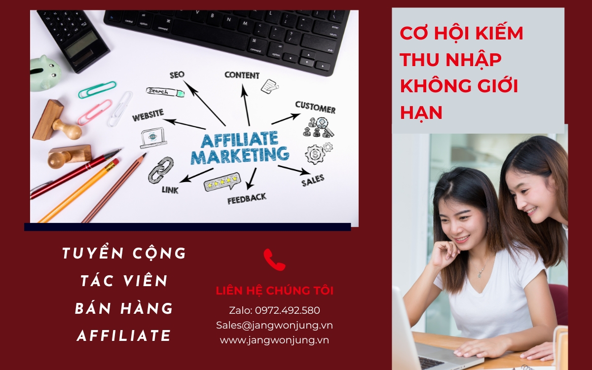 Jang Won Jung Việt Nam tuyển cộng tác viên bán hàng Affiliate